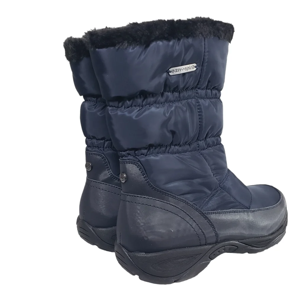 Life Stride Element2 Dark Blue Faux Fur Zip Winter Boots Sz 8M